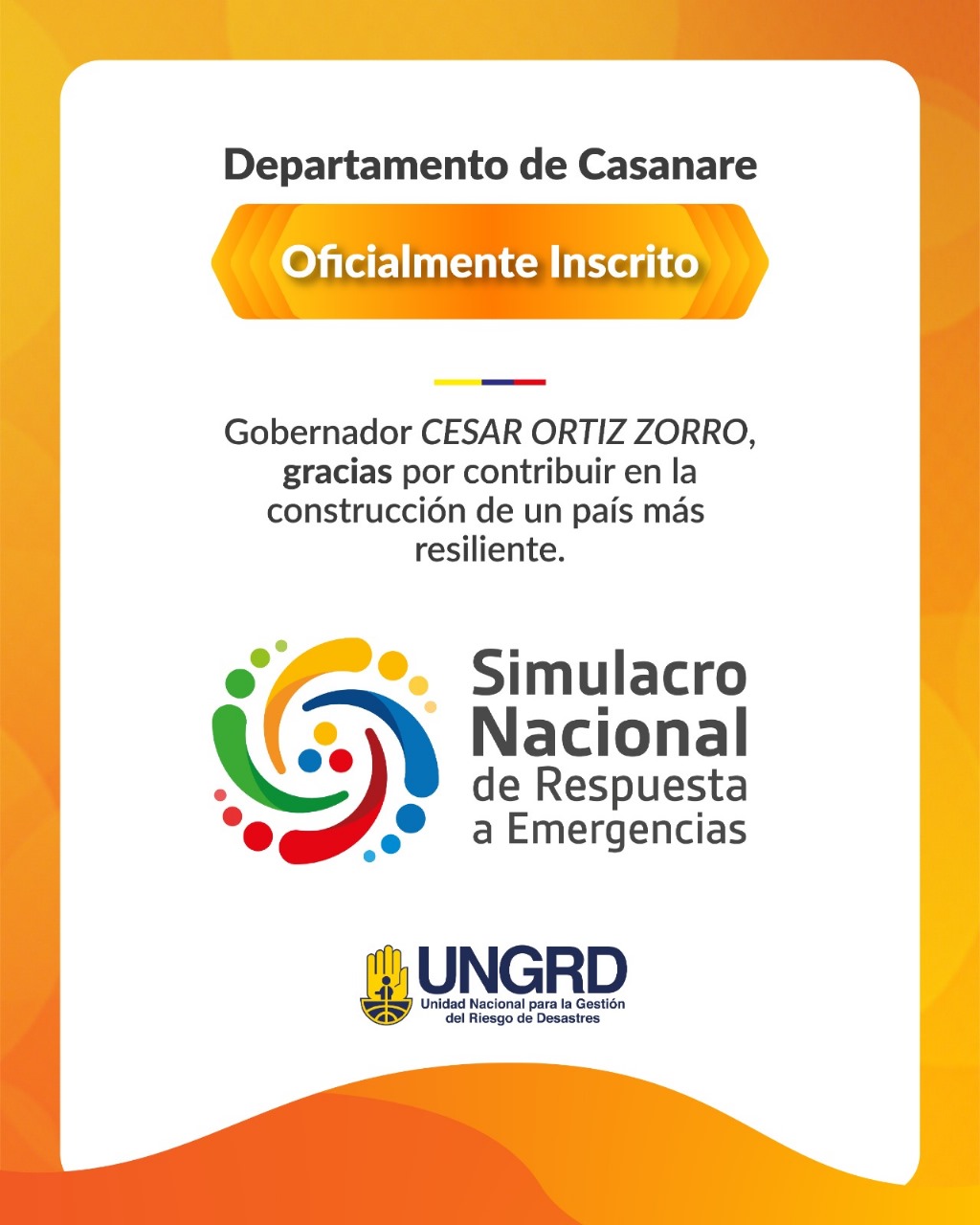 Casanare se alista para el Simulacro Nacional de Respuesta a Emergencias